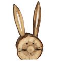Floristik24 Tête de lapin en bois nature 11cm - 12cm 6pcs