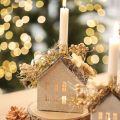 Lanterne Maison en Métal Gris et Beige 16 cm | Floristik24.fr
