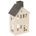 Floristik24 Maison décorative en métal avec cheminée et fenêtres 24 cm