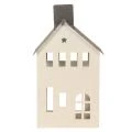 Maison décorative en métal avec cheminée et fenêtres 24 cm | Floristik24.fr