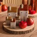 Lot de 2 maisons photophores en céramique avec cheminée – Décoration automne et hiver 13 cm | Floristik24.fr