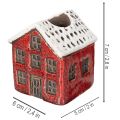 Bougeoir en céramique, maison décorative enneigée pour décoration de table, 7 cm, lot de 2 | Floristik24.fr