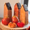 Set de 3 Maisons Miniatures en Céramique Peintes à la Main - 14 cm | Floristik24.fr