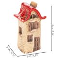 Ensemble de décorations en céramique représentant de petites maisons à toit rouge de 8 cm (2 pièces). | Floristik24.fr