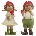 Figurines décoratives pour enfants d&#39;automne garçon et fille champignon enfants 2pcs