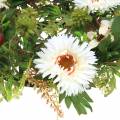 Floristik24 Couronne d&#39;automne chrysanthème blanc Ø30cm