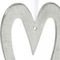 Floristik24 Coeur décoratif à suspendre décoration de mariage en aluminium argenté 22×12cm