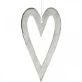 Floristik24 Coeur décoratif à suspendre décoration de mariage en aluminium argenté 22×12cm