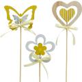 Floristik24 Bouchon décoratif papillon fleur et coeur, décoration de printemps, bouchon de fleur, Saint Valentin 9pcs