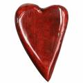 Floristik24 Cœurs en bois de manguier rouge émaillé 6,2-6,6 cm × 4,2-4,7 cm 16 pcs