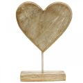 Coeur en bois coeur déco bois métal nature style country 20x6x28cm