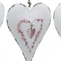 Floristik24 Coeurs décoratifs à suspendre en métal coeur en métal blanc 12×16cm 3pcs