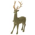 Floristik24 Figurine cerf debout floquée avec bois dorés 31 cm