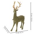 Figurine cerf debout floquée avec bois dorés 31 cm | Floristik24.fr