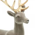 Floristik24 Figurine déco cerf décoratif renne floqué gris H46cm