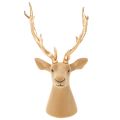 Tête de cerf décorative en plastique avec bois dorés 52 cm | Floristik24.fr
