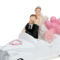 Floristik24 Figurine nuptiale jeunes mariés en voiture 16 cm