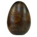 Floristik24 Oeufs en bois de manguier marron Oeufs de Pâques en bois H9,5–10cm 2pcs