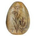 Floristik24 Oeufs en bois de manguier naturel Oeufs de Pâques en bois décoration florale H10cm 3pcs