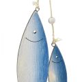 Floristik24 Cintres décoratifs poissons en bois poisson bleu blanc 11,5/20cm lot de 2