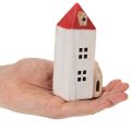 Set de maisons en bois décoratives rouges et blanches 13 cm, 6 pièces | Floristik24.fr