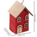 Set de 6 Maisons Suspendues Rouge en Bois Style Scandinave 7cm | Floristik24.fr