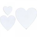 Coeur en bois décoration de dispersion coeurs de mariage blanc 3/5/7cm 50p