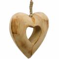 Floristik24 Pendentif coeur décoratif, coeur en bois, Saint Valentin, pendentif en bois, décoration de mariage 6pcs