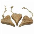 Floristik24 Pendentif coeur en bois coeur bois décoration à suspendre 10cm 3pcs
