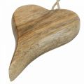 Suspension déco coeur en bois décoration bois coeur à suspendre nature 14cm