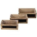 Ensemble de 3 caisses en bois avec tableau noir, tailles assorties, 36 cm | Floristik24.fr