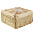 Floristik24 Cache-pot jardinière pot de fleurs en bois naturel 15,5×15,5cm