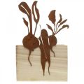 Boite à plantes bois décor rouille cache pot végétal 17×17×12cm