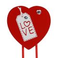 Floristik24 Clips en bois coeur &quot;Love&quot; coeur décoratif Saint Valentin 2pcs