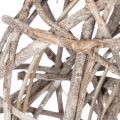 Couronne décorative en bois naturel et blanc Ø30 cm H9,5 cm | Floristik24.fr