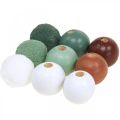 Floristik24 Perles en bois boules en bois pour artisanat triées vert Ø3cm 36pcs