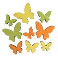 Floristik24 Papillon en bois 2.5-4cm orange, vert, jaune 36pcs