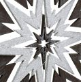 Floristik24 Étoile en bois à suspendre gris, blanc 48cm x 40cm