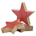 Floristik24 Décoration étoiles en bois Décoration de Noël étoiles rose brillant Ø5cm 8pcs