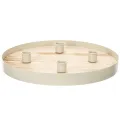 Floristik24 Plateau rond en bois pour 4 bougies chandelles, 30 cm