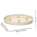 Plateau rond en bois pour 4 bougies chandelles, 30 cm | Floristik24.fr