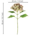 Fleur décorative d'hortensia artificiel avec tige, 46 cm | Floristik24.fr