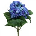 Hortensia Fleur Artificielle Bouquet de Fleurs en Soie Bleue 42cm