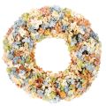 Floristik24 Couronne artificielle d'hortensias multicolore pour porte et mur 55 cm