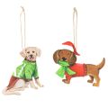 Floristik24 Décoration de Noël en métal - 2 chiens avec bonnet et écharpe - 12 cm