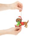 Décoration de Noël en métal - 2 chiens avec bonnet et écharpe - 12 cm | Floristik24.fr