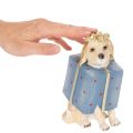 Dekofigur chien assis chiot en paquet-cadeau résine 20 cm | Floristik24.fr