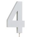 Floristik24 Chiffre anniversaire blanc „4 » sur tige L. 27 cm 10 p.