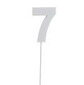 Floristik24 Chiffre anniversaire blanc „7 » sur tige L. 27 cm 10 p.