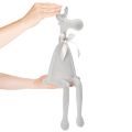 Figurine de Noël en forme de renne, 54 cm, plastique floqué, gris clair, siège de bord | Floristik24.fr